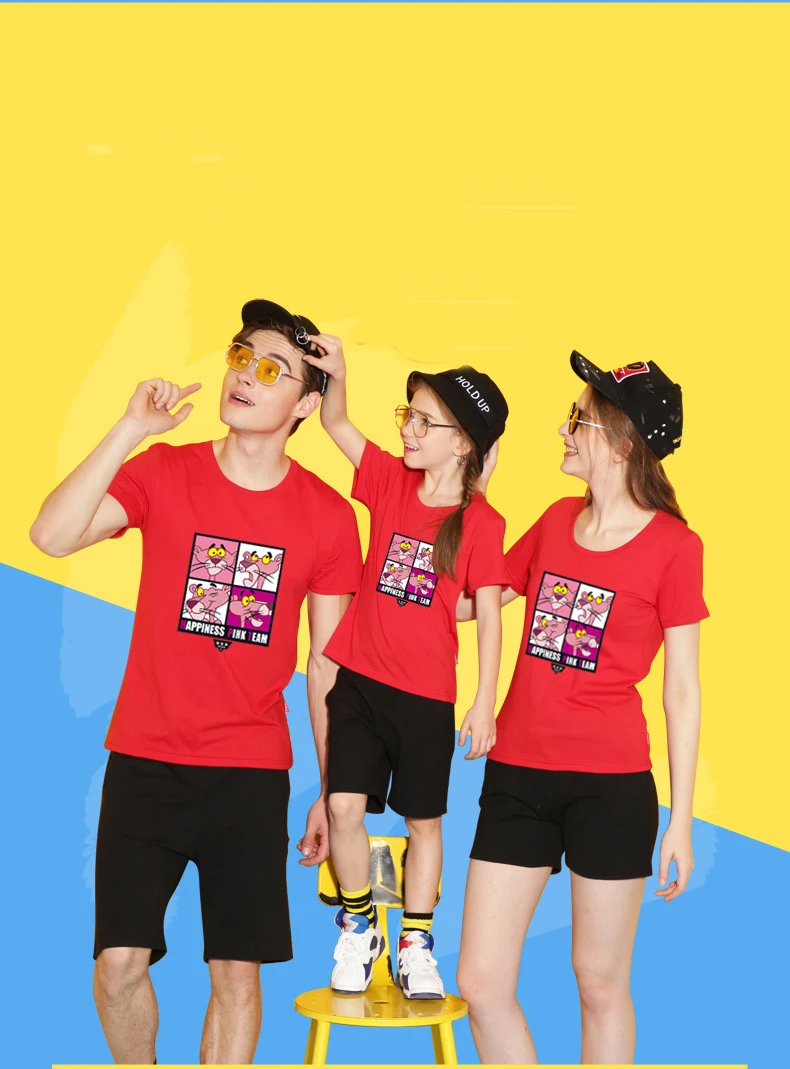 Одинаковые комплекты одежды для всей семьи футболка папы мамы и ребенка одежда с