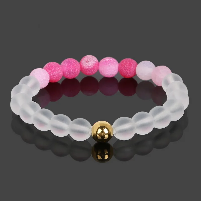 Каменный браслет 8 мм бусины из натурального окрашенного драгоценного камня с