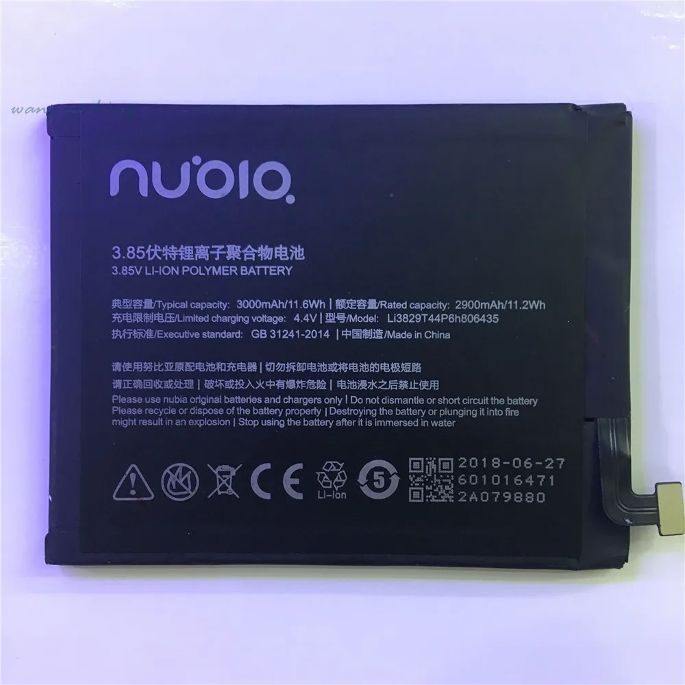 2018 Новинка для nubia z11 NX531J Z11 Li3829T44P6h806435 3000 мАч перезаряжаемый литий ионный