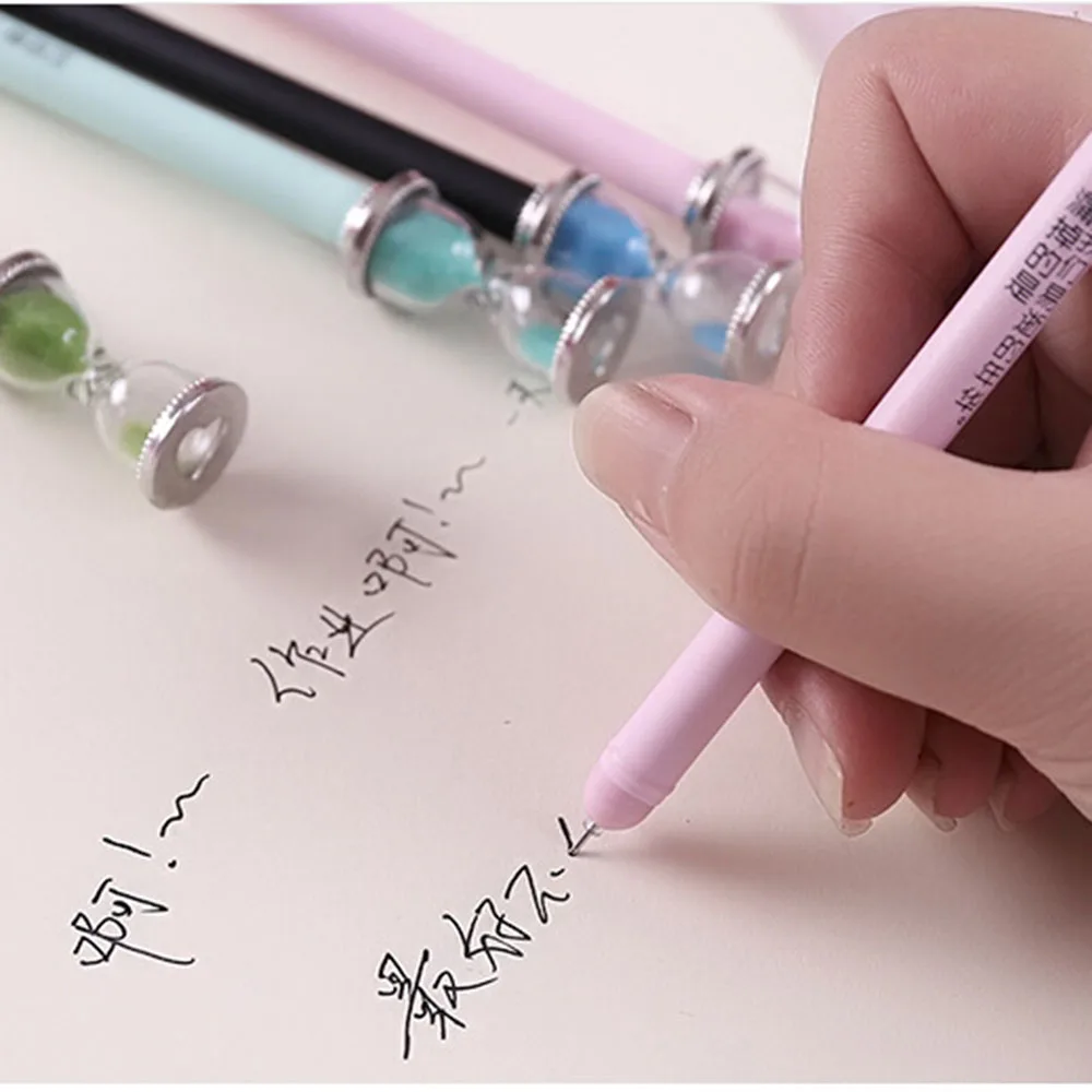 

1Pc Kawaii Stationery Creative Time Hourglass Gel Pen 0.5MM Black Ink Pens for Student Office School Supplies Student gifts