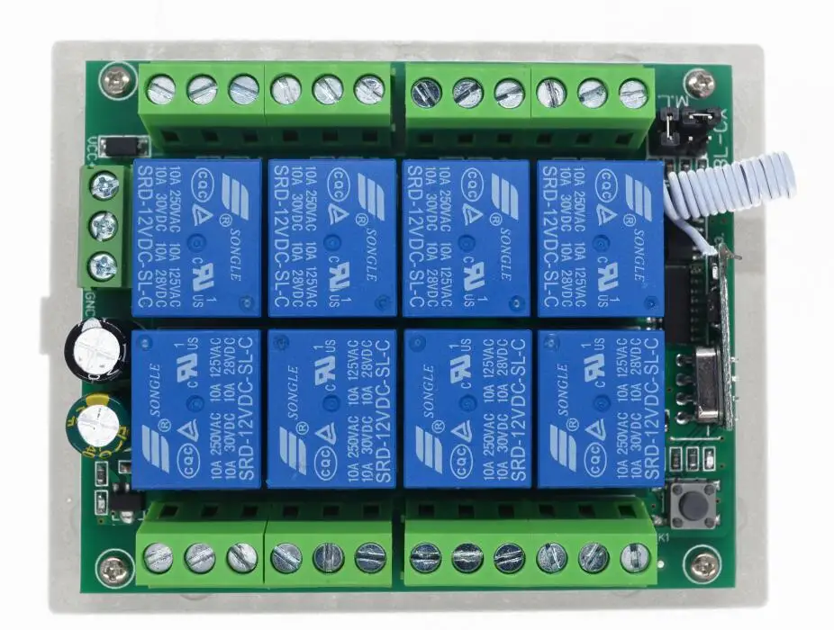 500m AC/DC 12V 8CH 8 канальный Беспроводной дистанционного Управление; радио переключатель для гаража/ролика/раздвижные ворота/двигатель постоянного тока led