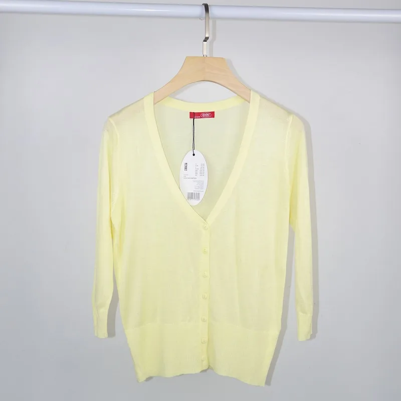 Женский трикотажный кардиган с V образным вырезом и длинным рукавом|knitwear cardigan|brand