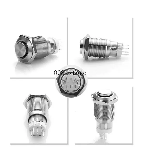 16 мм металлический кнопочный переключатель на одной пуговице начало остановка