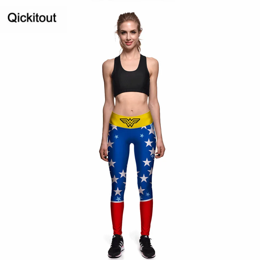 Женские леггинсы Qickitout красные желтые синие Леггинсы с высокой талией и цифровой