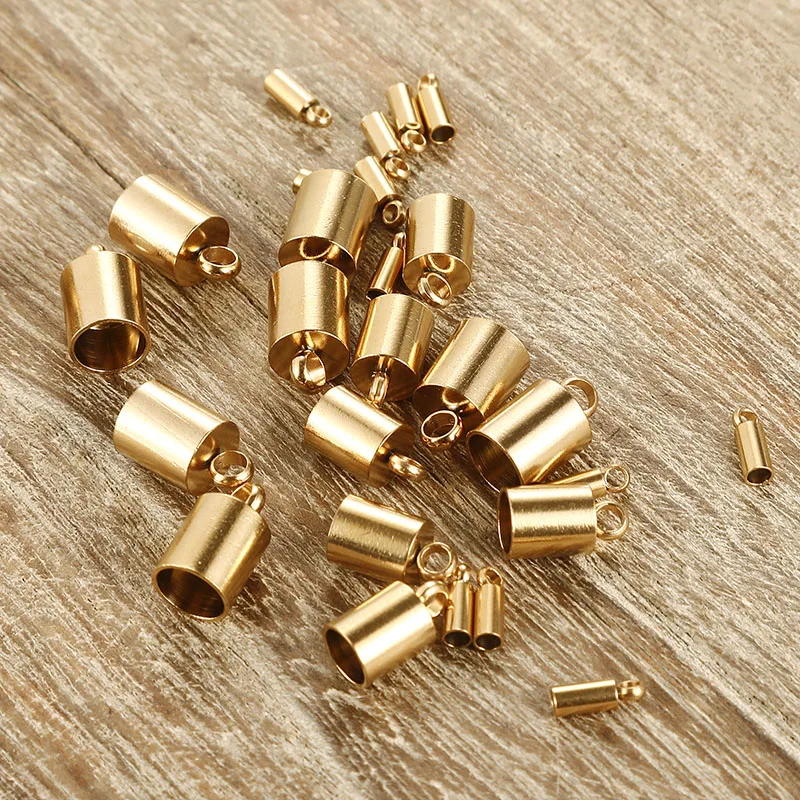 Концевые застежки для ювелирных изделий золотистые/серебристые 1 5/2/2 5/5/6 мм шнур