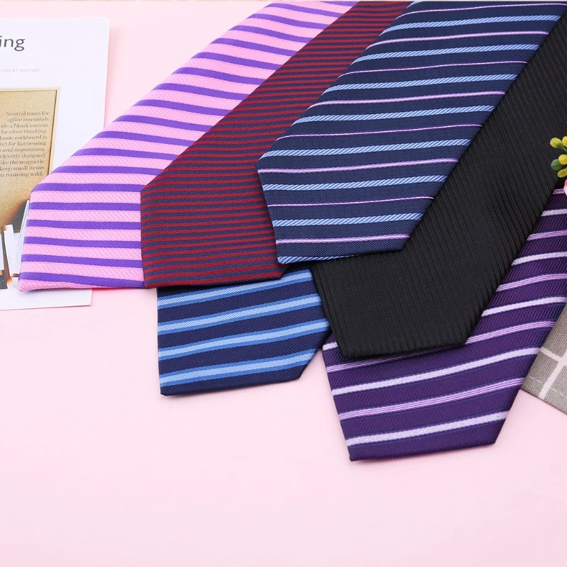 Мужские предварительно сделанные полосатые модные дизайнерские галстуки на