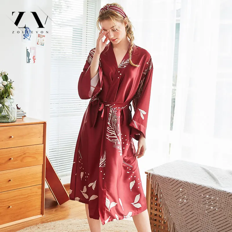 ZOLEEVON шелковый халат женский Атласный ночной сексуальный купальный рост для