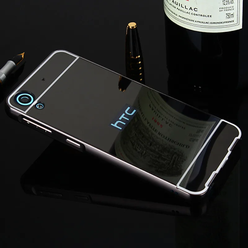Black Для htc Desire 628 626 чехол металлическая алюминиевая рамка бампер зеркальная Пластиковая Задняя крышка для htc Desire 628/626 5,0 дюймов телефон Fundas - Цвет: Black