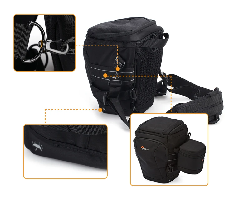 Lowepro Toploader Pro 70 AW II цифровая зеркальная камера треугольная Наплечная Сумка дождевик портативный поясной чехол-кобура для Canon Nikon