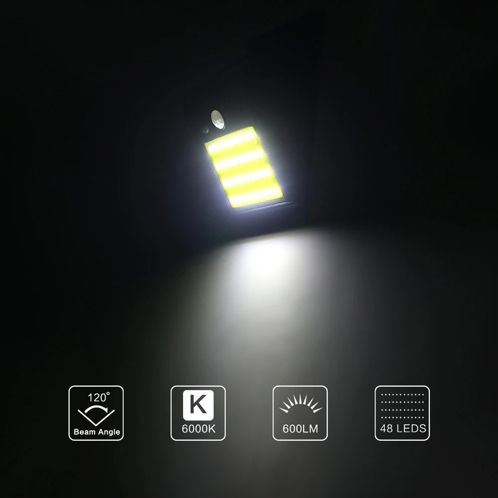 48 LED Солнечный Свет человека инфракрасный PIR датчик движения настенный