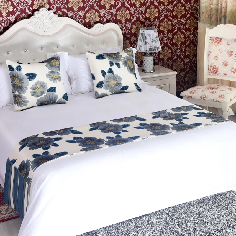 Современная кровать Hoteil полотенце с хвостом синяя и белая фарфоровая китайская