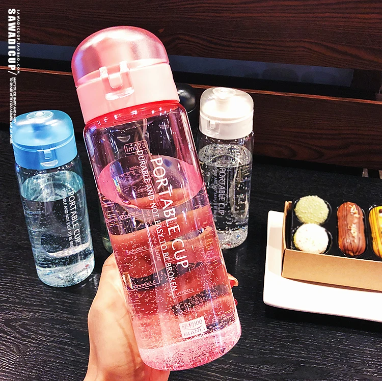 Летняя женская портативная кружка для фитнеса большая емкость пластиковые чашки