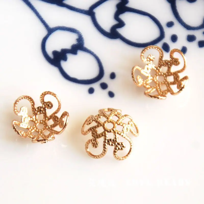 Оптовая продажа 4 шт./лот позолоченные бусины для изготовления ювелирных изделий