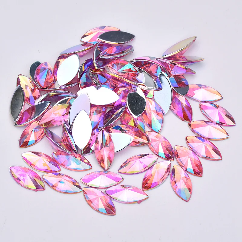 Декоративные стразы JUNAO 5*10 мм 7*15 разные цвета|ab rhinestones flatback|rhinestones flatbackcrystal ab |
