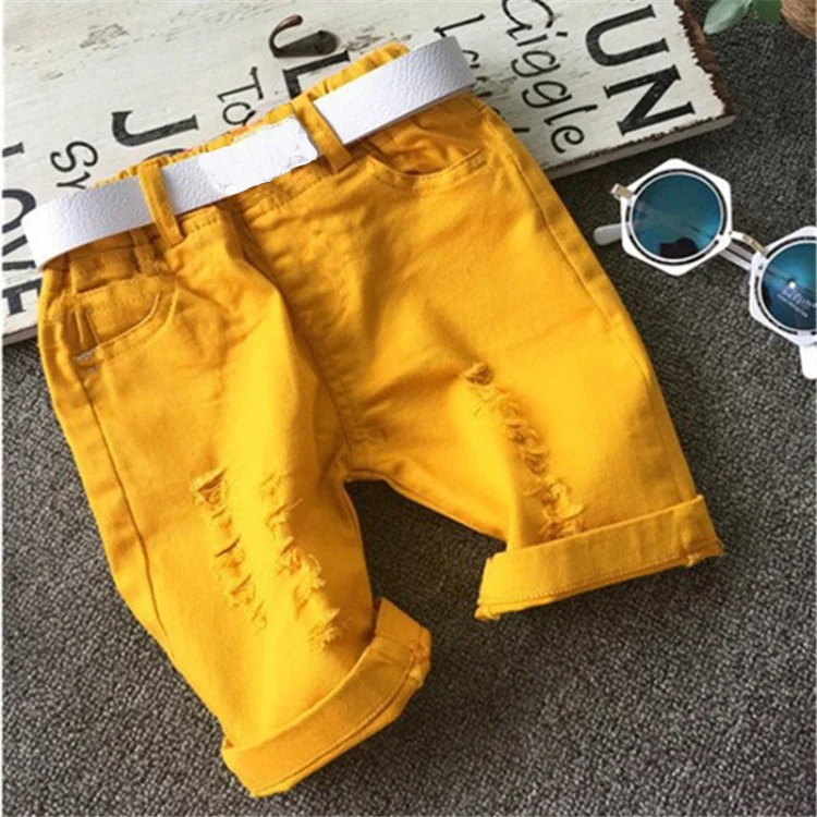 yellow Летние повседневные шорты для мальчиков брендовые дизайнерские детские хлопковые шорты однотонные штаны для малышей Детская одежда Детские шорты для малышей - Цвет: yellow