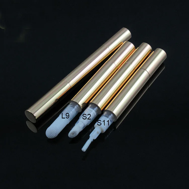 Золотая пластиковая Косметическая ручка 3 мл для блеск-бальзам губ Тушь ресниц