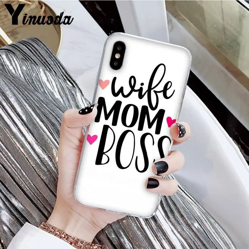 Yinuoda домашнее лучшее мама boss Слова чехол для телефона с принтом аксессуары Apple iPhone