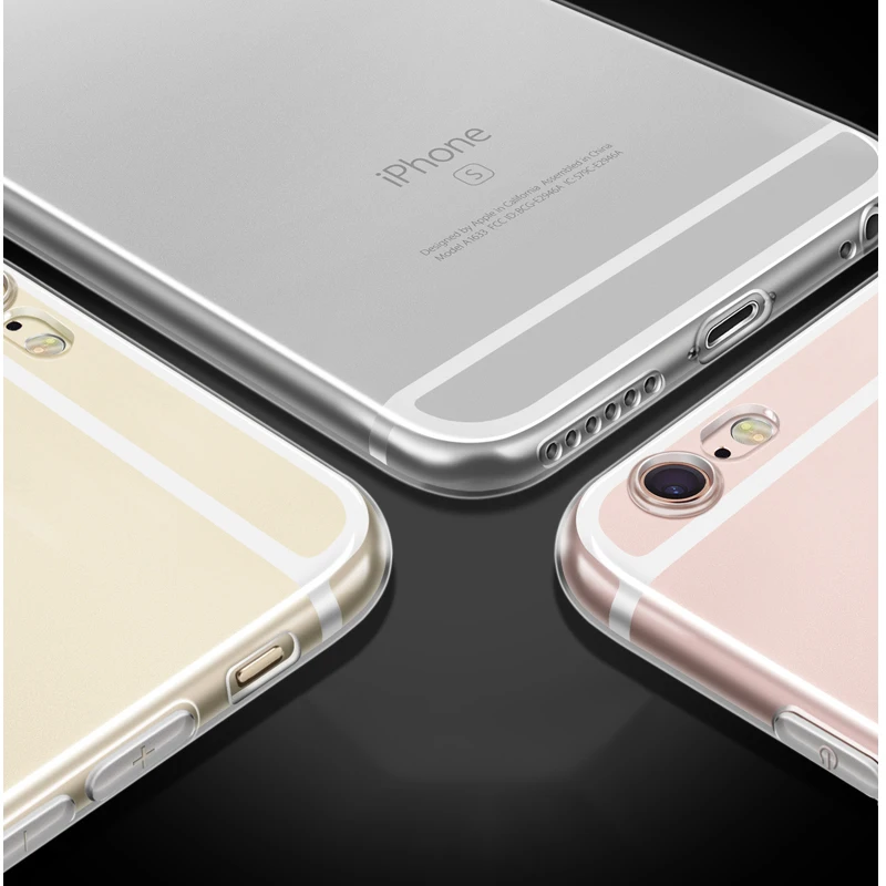 Ультратонкий ТПУ чехол для телефона iPhone 4 4S 5 5S SE 6 6S 7 8 plus X XS XR 11 Pro Max прозрачный