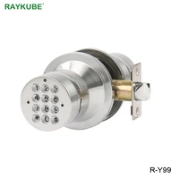 raykube electronic door lock password code keyless entry knob door lock from home office safety suit 35 50mm door thickness