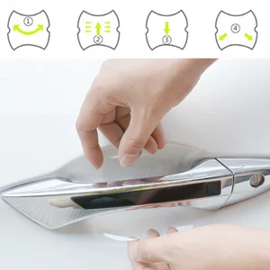 4 шт. Защитная пленка для ручки автомобильной двери, стикер для автомобиля Skoda Octavia A2 A5 A7 Fabia Rapid Superb Yeti Roomster