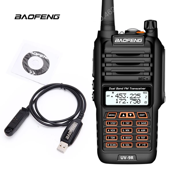 Синий BaoFeng UV-9R плюс Водонепроницаемый портативная рация 8 Вт UHF VHF Двухдиапазонный IP67 КВ трансивер УФ 9R Ham Портативный радио - Цвет: Синий