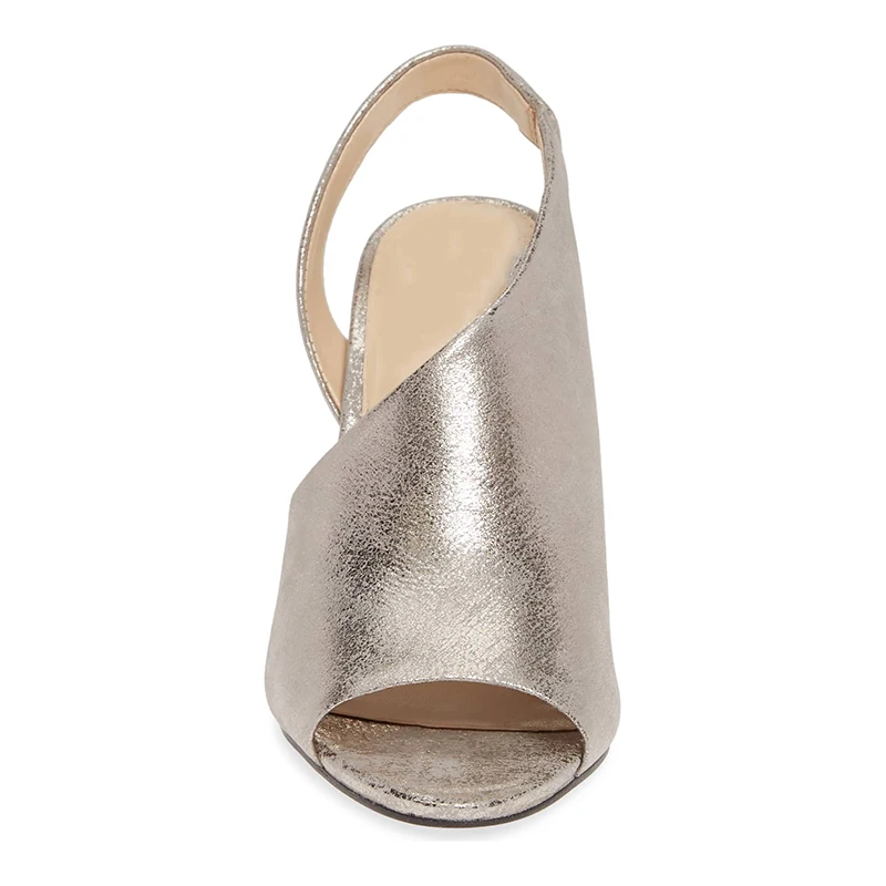 FSJ Vintage Champagne Open Toe Leather Stiletto Heel Elastic Band Women Slippers Hollow Party Outside Female Shoes 2021 Summer | Обувь