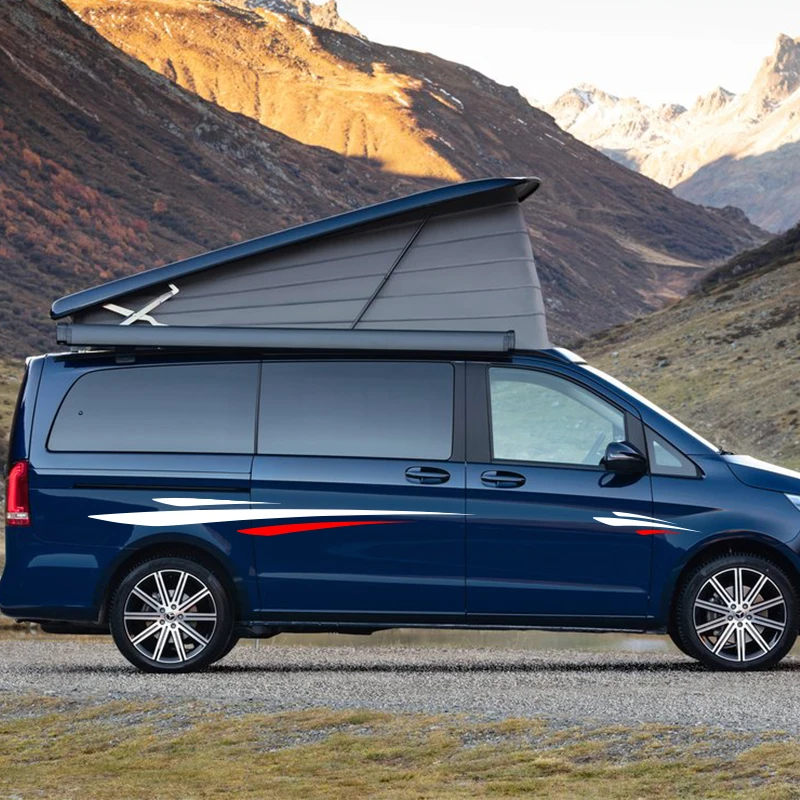 2 стороны автомобиля полосы Camper Van виниловые наклейки графика наклейки для Ford Toyota Chevrolet Isuzu Citroen Berlingo