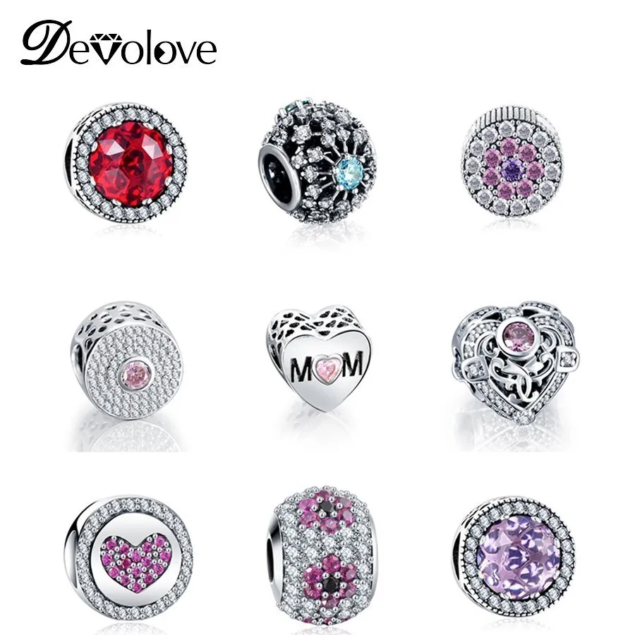 Дропшиппинг сверкающие бусины Амулеты с прозрачными фианитами подходят