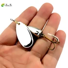 HENGJIA 5 шт. 6,5-8,5 г металлическая вращающаяся ложка, жесткая приманка, тройной крючок, приманка для ловли окуня, снасть, вибрационная жесткая наживка