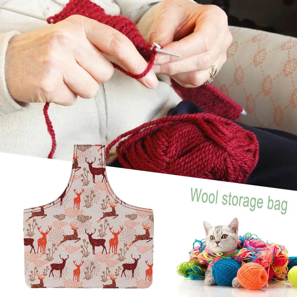 DIY холст вязание без запутывания Пряжа сумка для хранения Tote крючком