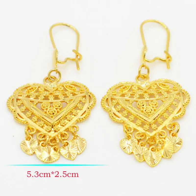 Золотые серьги в форме сердца золотого цвета эфиопские африканские/индийские