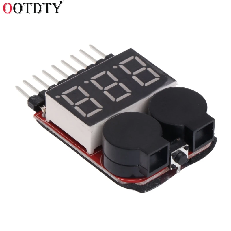 OOTDTY 1-8S Lipo/li-ion/Fe RC батарея для лодки 2 в 1 Тестер светодиодный низковольтный зуммер
