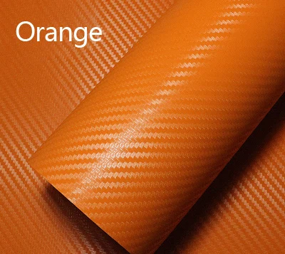 Orange 127x30cm HUANLISUN 127x30 см 3D углеродное волокно виниловая наклейка пленка для кузова автомобиля/фиолетовый розовый красный зеленый золотой черный синий белый - Название цвета: Orange 127x30cm
