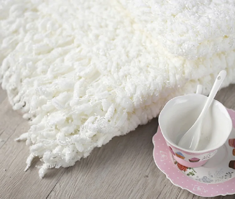 

Nordic Style Casual American Style Chenille Leisure Crocheted Throw Blankets for Beds Bed Sofa Cover Solid Plaids Home Textiles