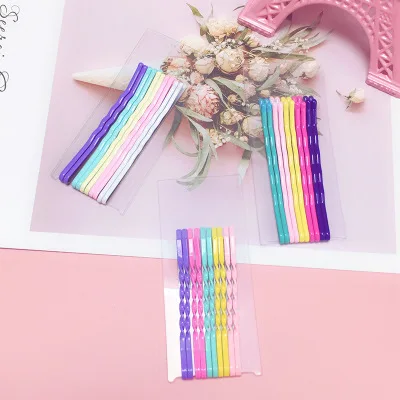 10 шт./лот модные женские однотонные металлические заколки ярких цветов для