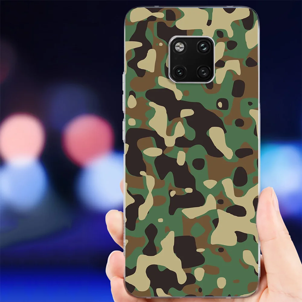 IYICAO Камуфляжный армейский зеленый мягкий силиконовый чехол для телефона Huawei Mate 10