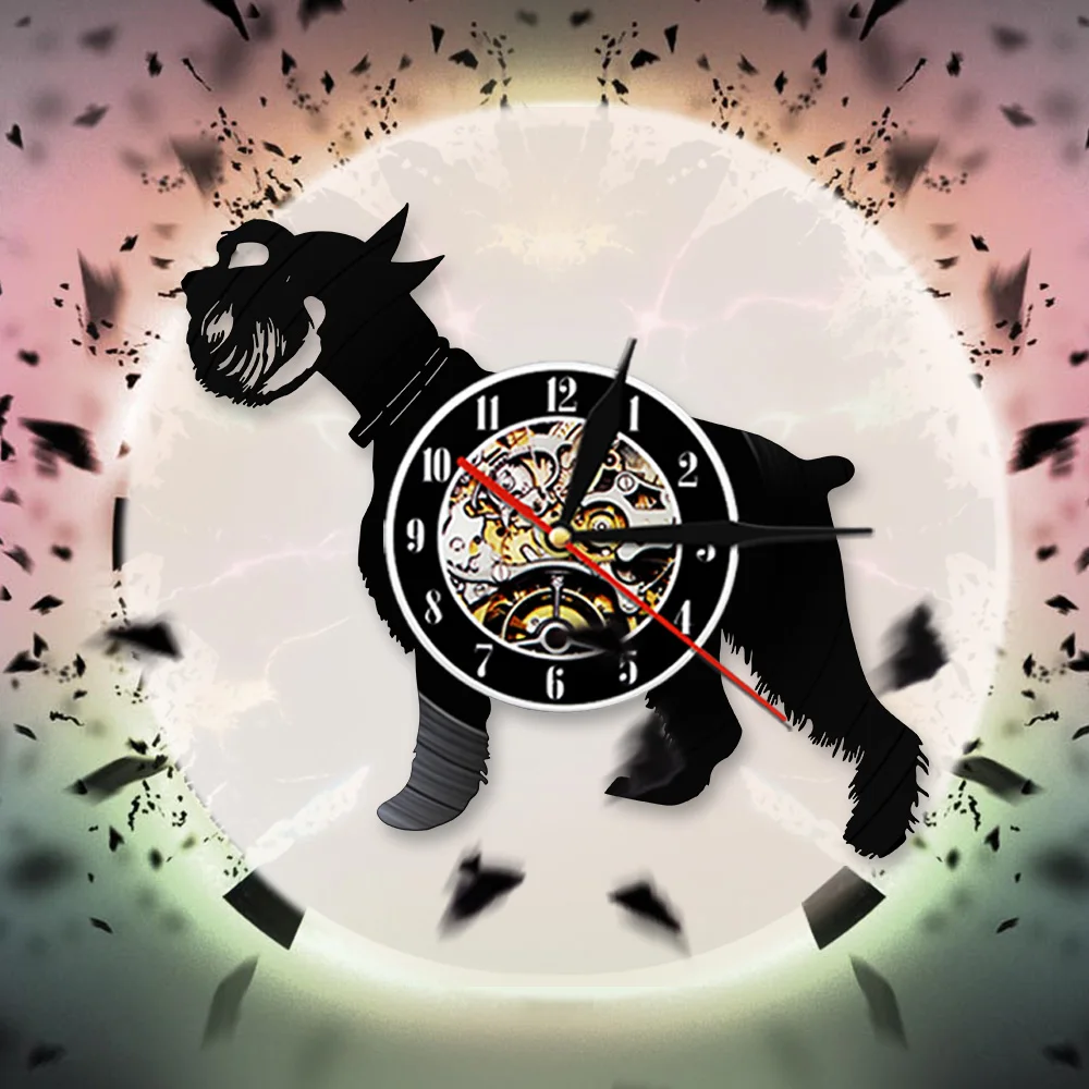 Schnauzer собака порода виниловая запись настенные часы гигантский Шнауцер