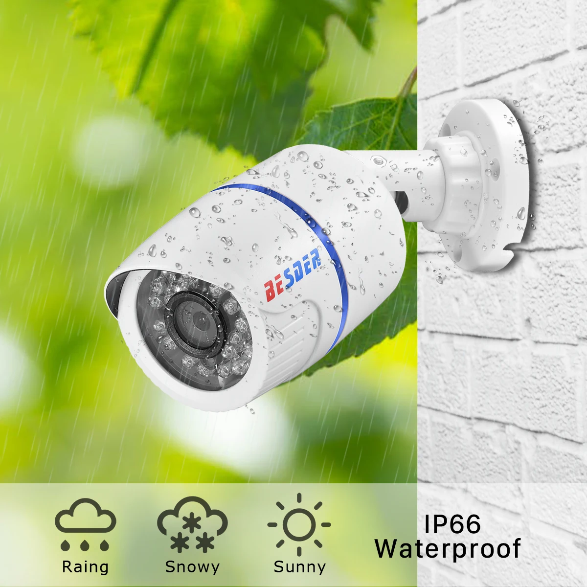 BESDER 5MP 3MP 2MP POE Audio H.265 Камера видеонаблюдения Наружная IP-камера ИК-ночное видение 20M