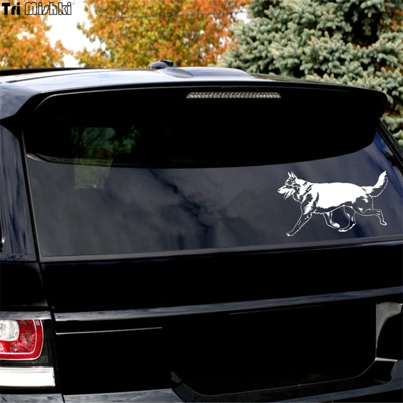 Tri Mishki HZX380# 11.6*20см german shepherd on board немецкая овчарка виниловые наклейки на авто