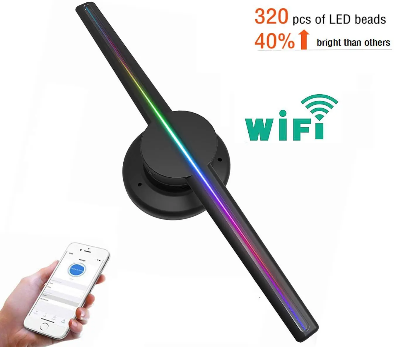 Обновленный 100 см Wifi 3D голографический проектор голограмма плеер светодиодный дисплей Вентилятор рекламный светильник управление приложением с батареей на открытом воздухе