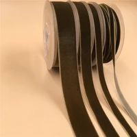 v009 black beige nylon single face velvet ribbon 6mm9mm15mm25mm