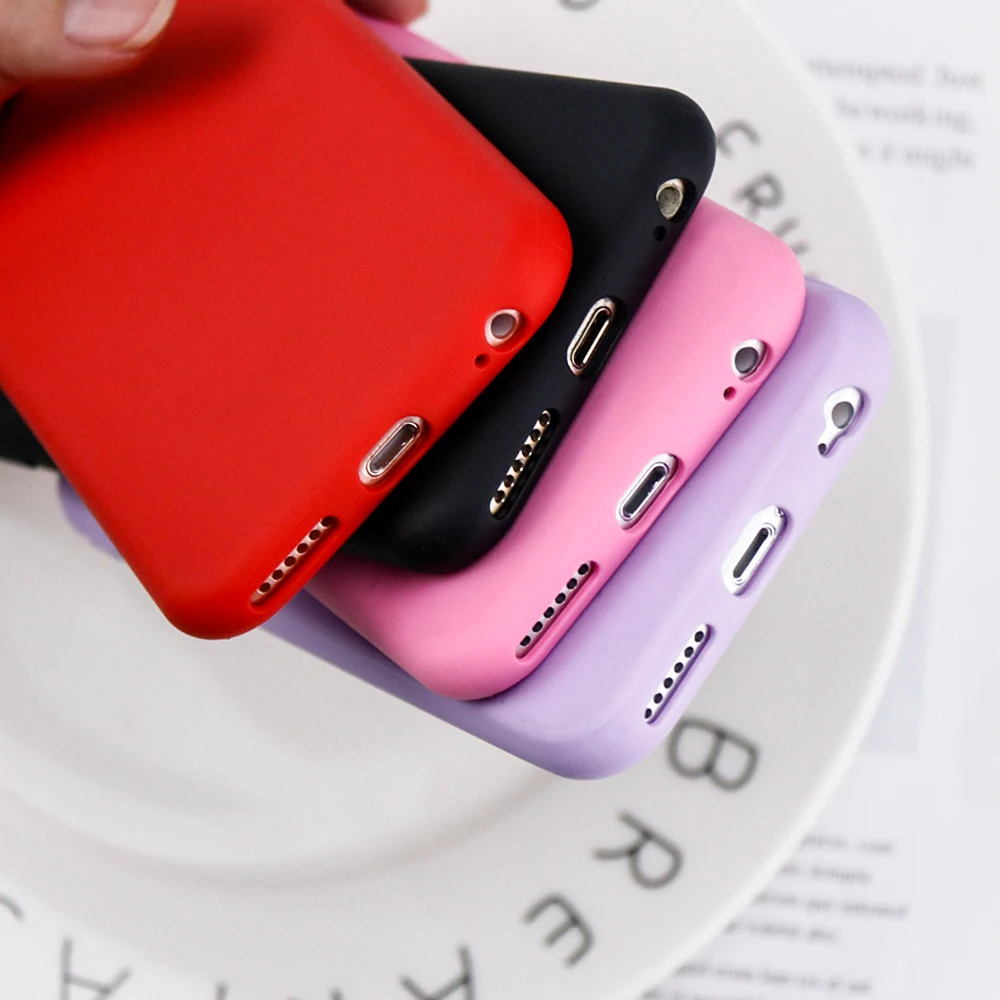 Модный простой однотонный чехол для iphone X милый карамельного цвета на заднюю