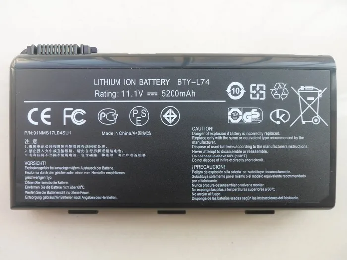4400mAh лаптоп с Батарея BTY-L74 для MSI BTY-L75 MS-1682 A5000 A6000 A6200 A6203 A7005 A7200 CR500X CR600 CR610 GE700 CR700X