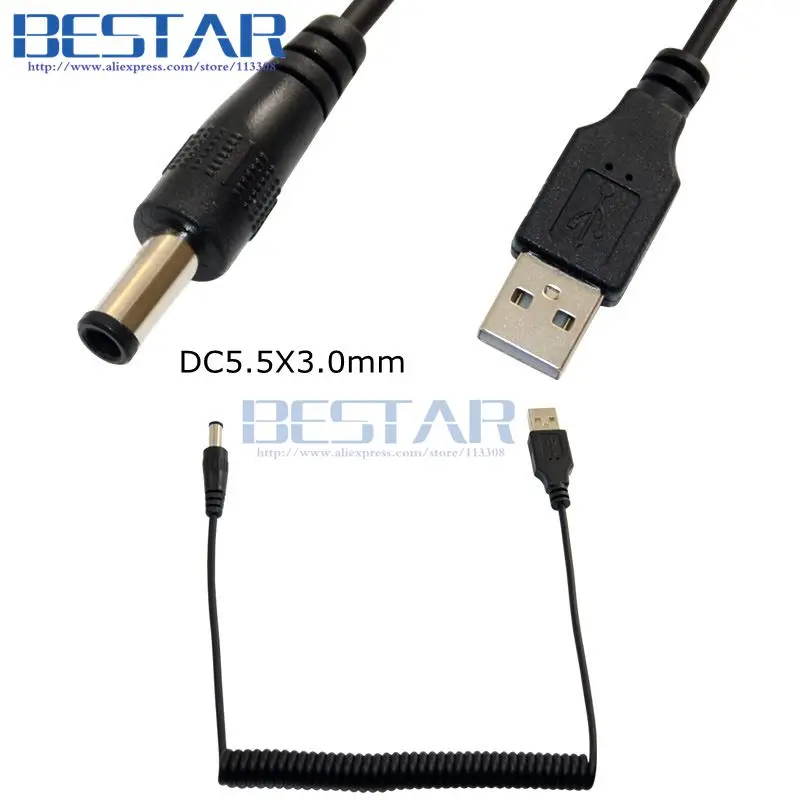 (100 шт./лот) растягивающийся зарядный кабель USB DC 1 м 3 фута 5 в 2 а постоянного тока 8*1