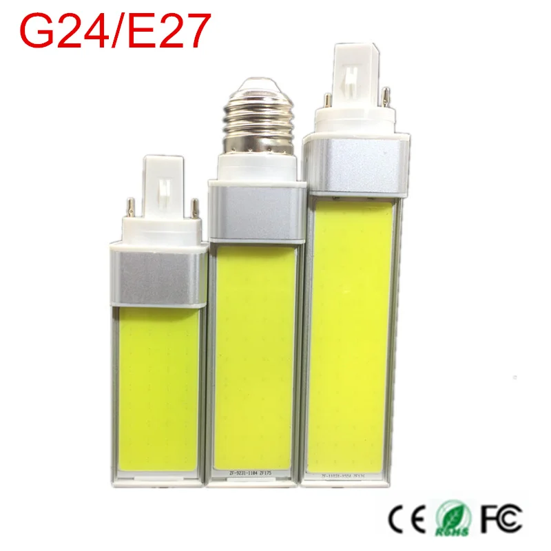 

New arrived G24/E27 Lights COB LED Bulbs Horizontal Plug Lamps 10W 12W 15W 85V-265V/110V/220V Free shipping