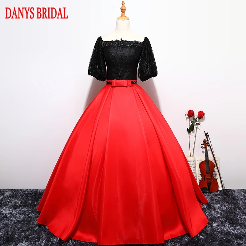 Красное и черное бальное платье принцессы Пышные платья Маскарадные для девочек