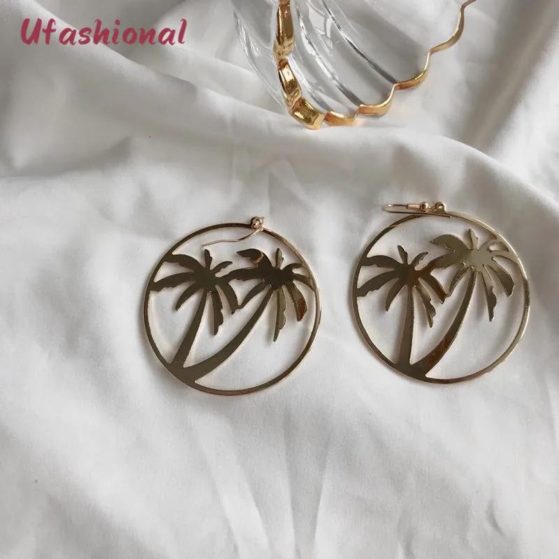 Длинные висячие серьги букле Oreille Европейская мода бижутерии кокосовое подвеска