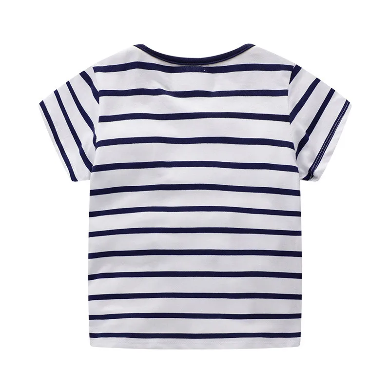 

Jumping meters new striped baby boys cartoon summer t shirts applique a cute lion clothing new designed short sleeves tops 2019