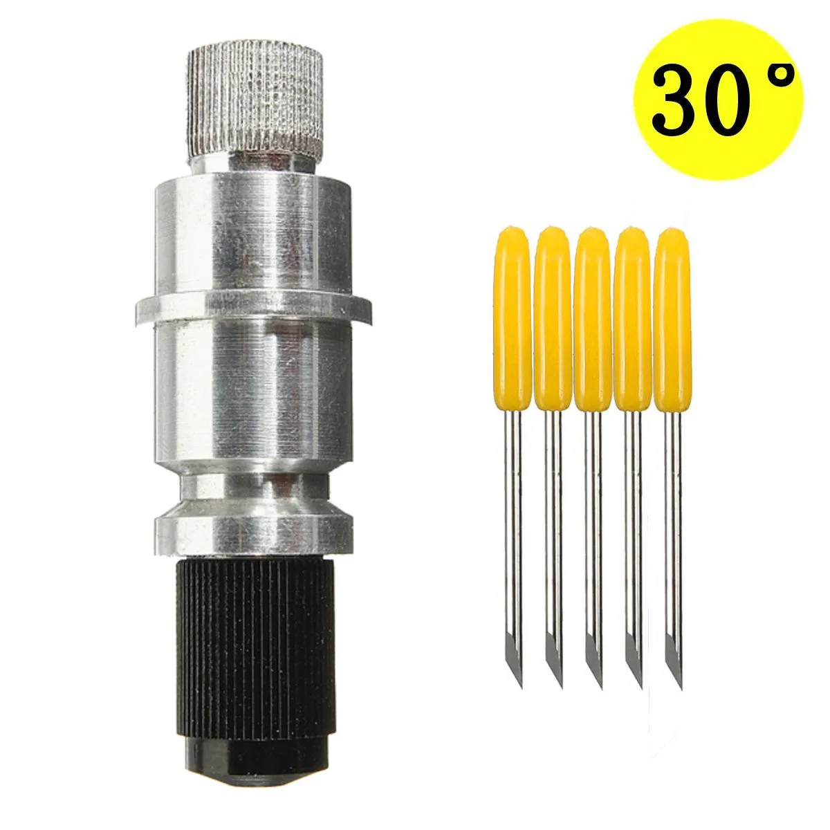with 5pcs 30 blade 5 шт. 30/45/60 градусов виниловый плоттер лезвия+ лезвие держатель для CB09 Вольфрам Сталь фреза - Длина режущей кромки: with 5pcs 30 blade