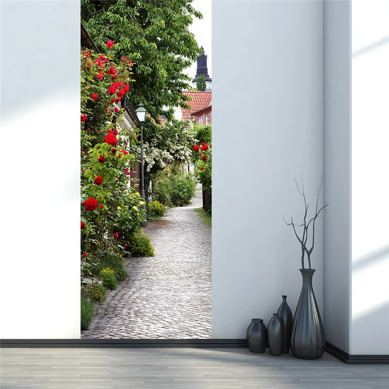 

Plants Flowers Wall Door Stickers Living Bedroom Decorations Diy Floral Pvc Home Decals Mural Art Poster